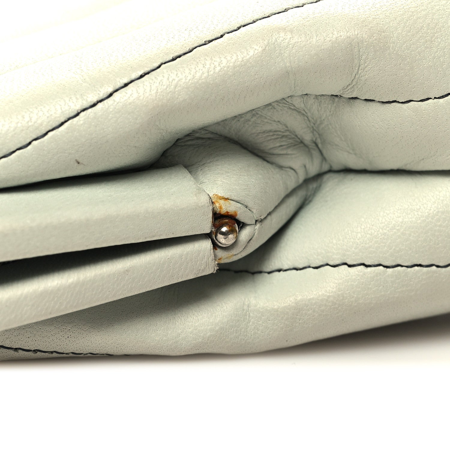 Chanel Lambskin Vertical Quilted Mademoiselle Clutch Light Green 12 of 12