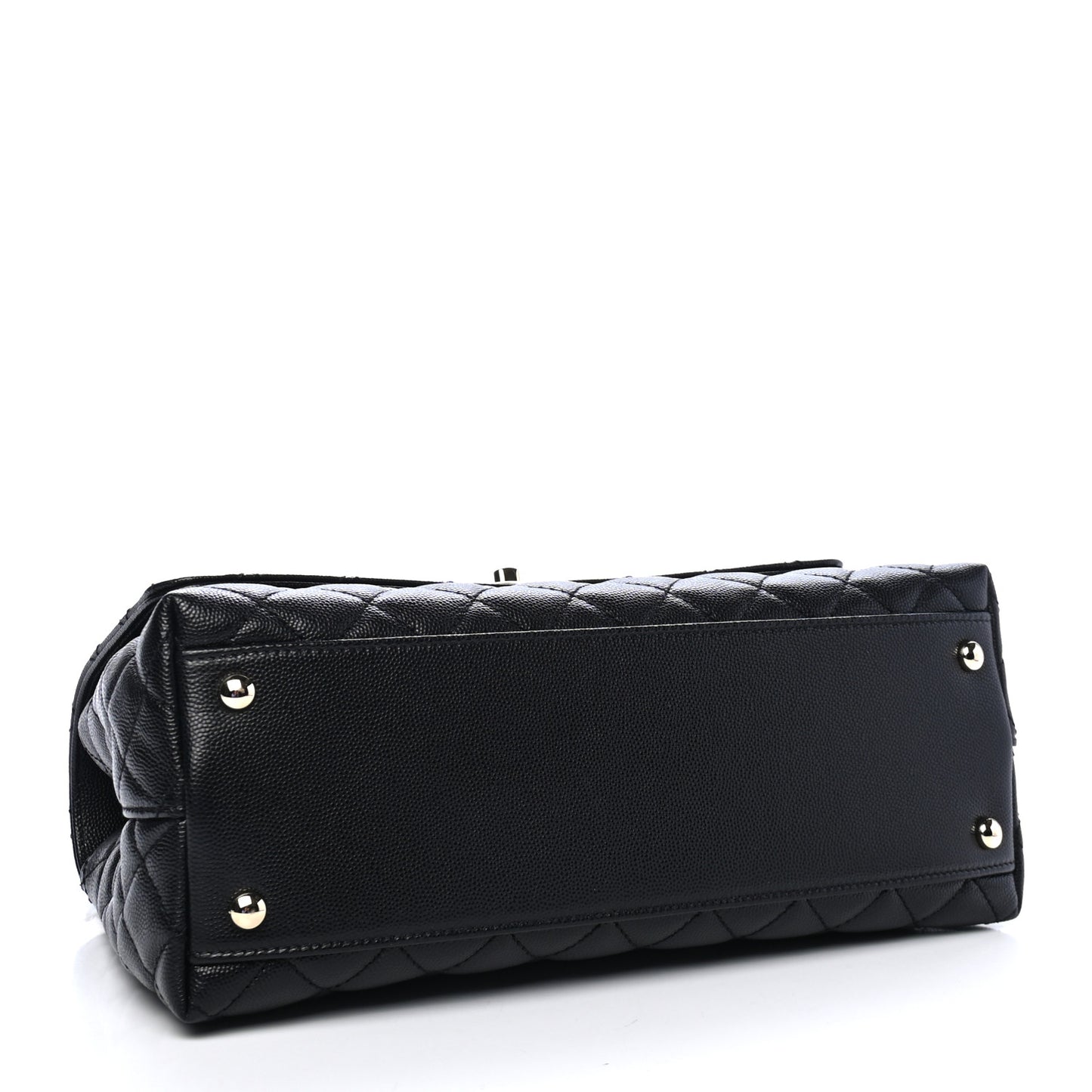Caviar Quilted Small Coco Handle Flap Black