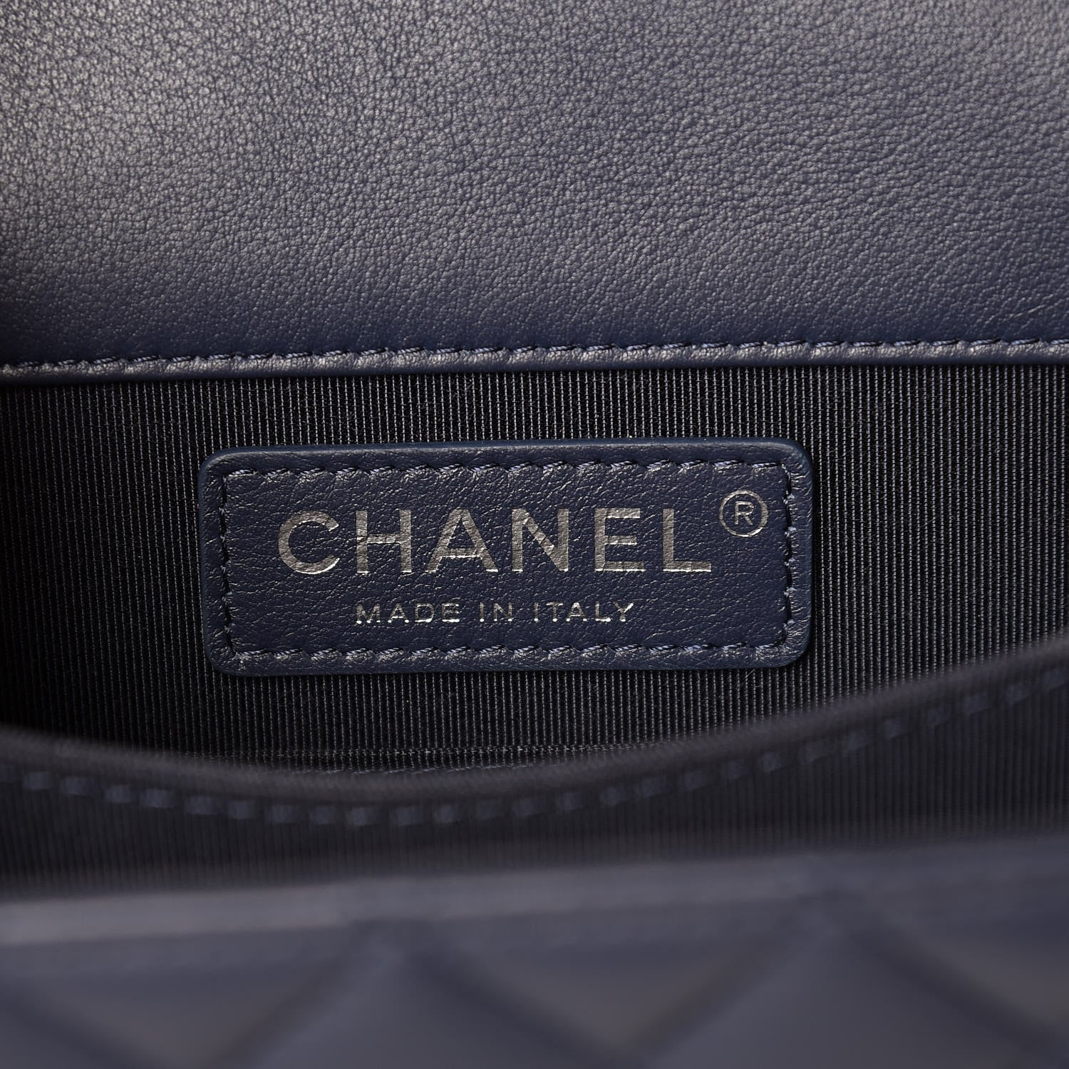 Chanel Calfskin Quilted North South Boy Flap Navy 6 of 7