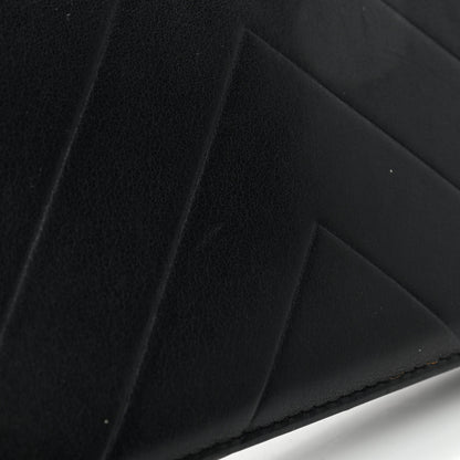 Chanel Lambskin Chevron Quilted CC Yen Wallet Black 9 of 11