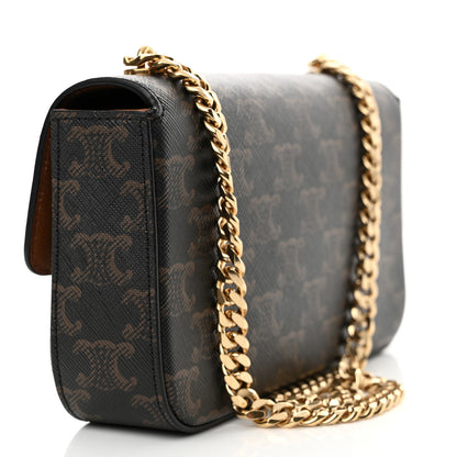 Celine Triomphe Canvas Chain Shoulder Bag Tan 3 of 12