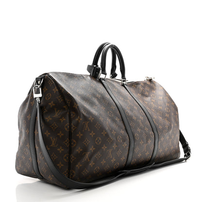Louis Vuitton Monogram Macassar Keepall Bandouliere 55 2 of 12