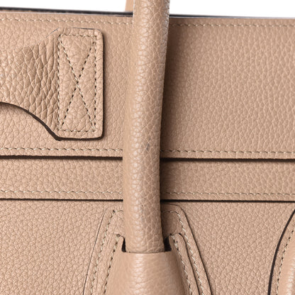 Celine Drummed Calfskin Mini Luggage Dune 10 of 12