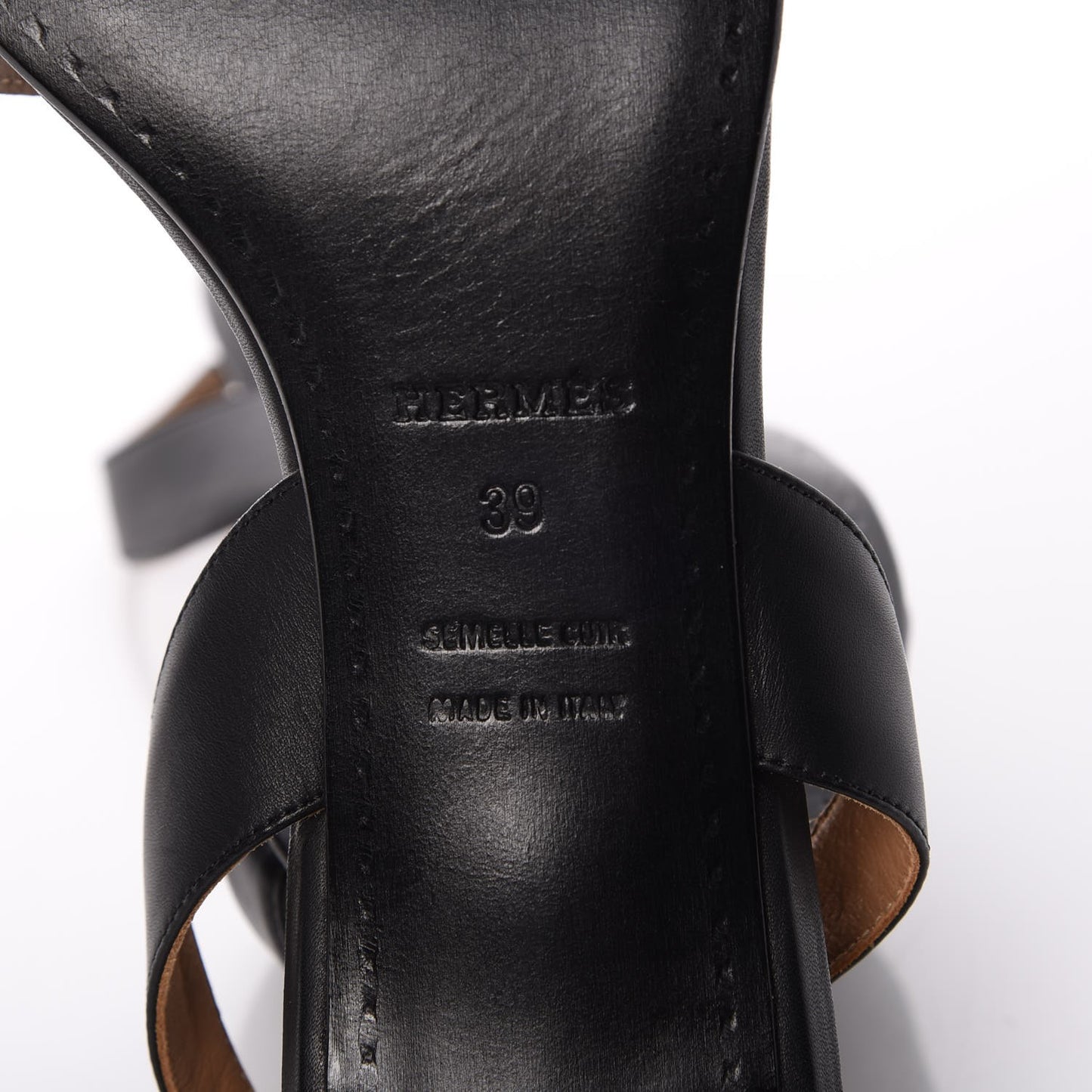 Calfskin Ottomane Slingback Sandals 39 Black