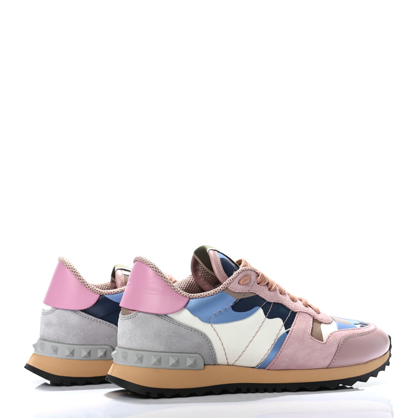 Nappa Suede Camouflage Womens Rockrunner Sneakers 36 Multicolor