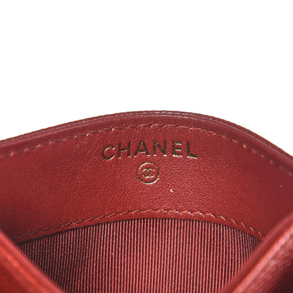 Chanel Metallic Caviar Quilted Card Holder Dark Red 6 of 9