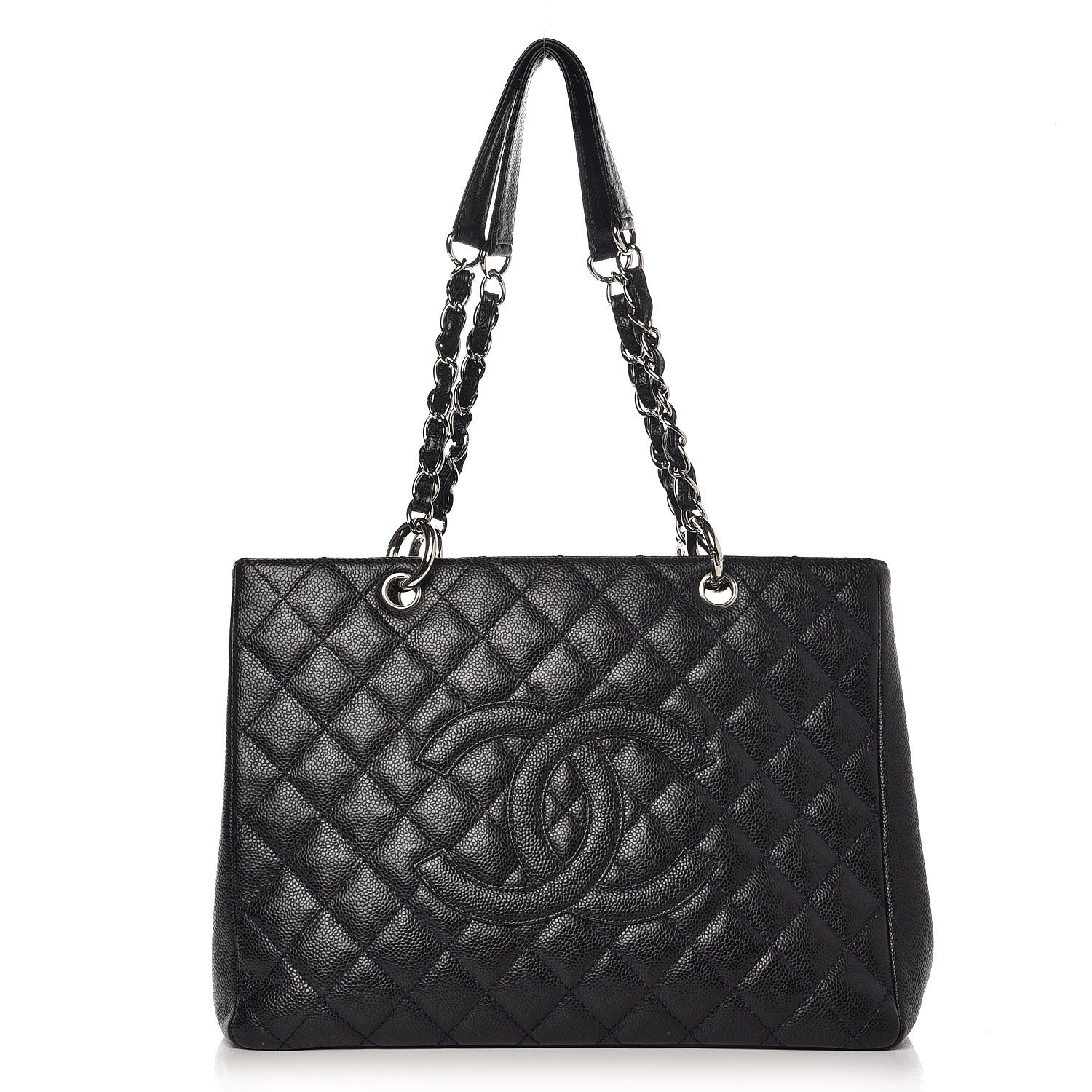 Chanel Caviar Quilted Grand Shopping Tote GST Navy Blue 1 of 9