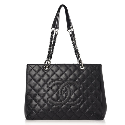 Chanel Caviar Quilted Grand Shopping Tote GST Navy Blue 1 of 9