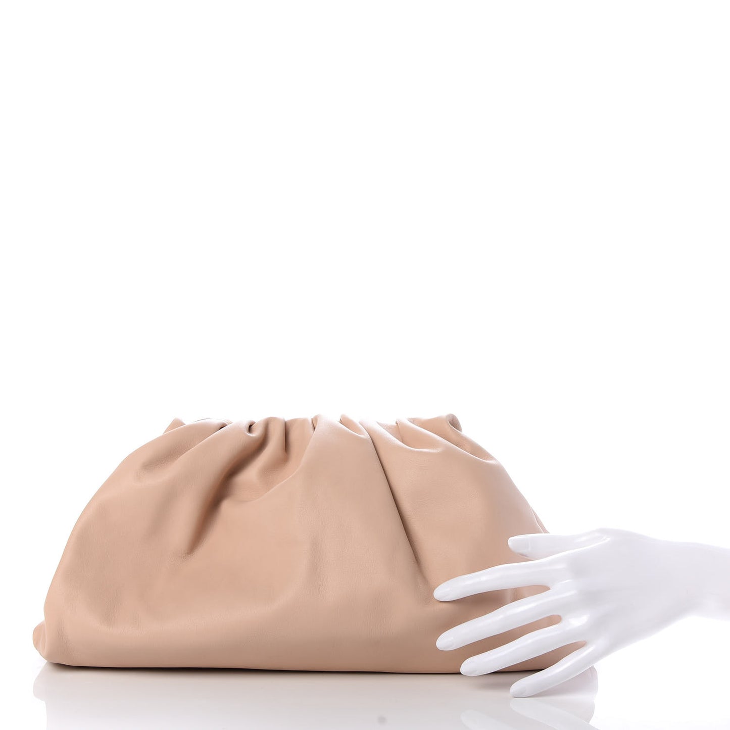 Smooth Butter Calf The Pouch Oversized Clutch Nude
