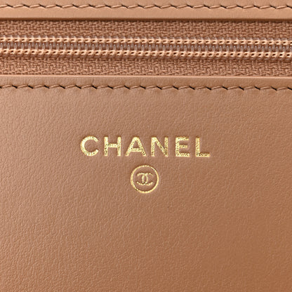 Chanel Caviar Quilted Pocket Clutch With Chain WOC Beige 6 of 13