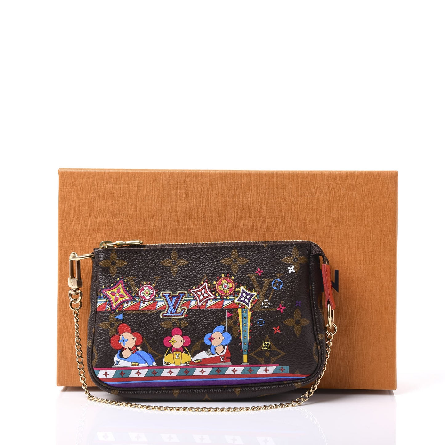 Monogram 2020 Christmas Animation Bumper Cars Mini Pochette Accessories Coquelicot