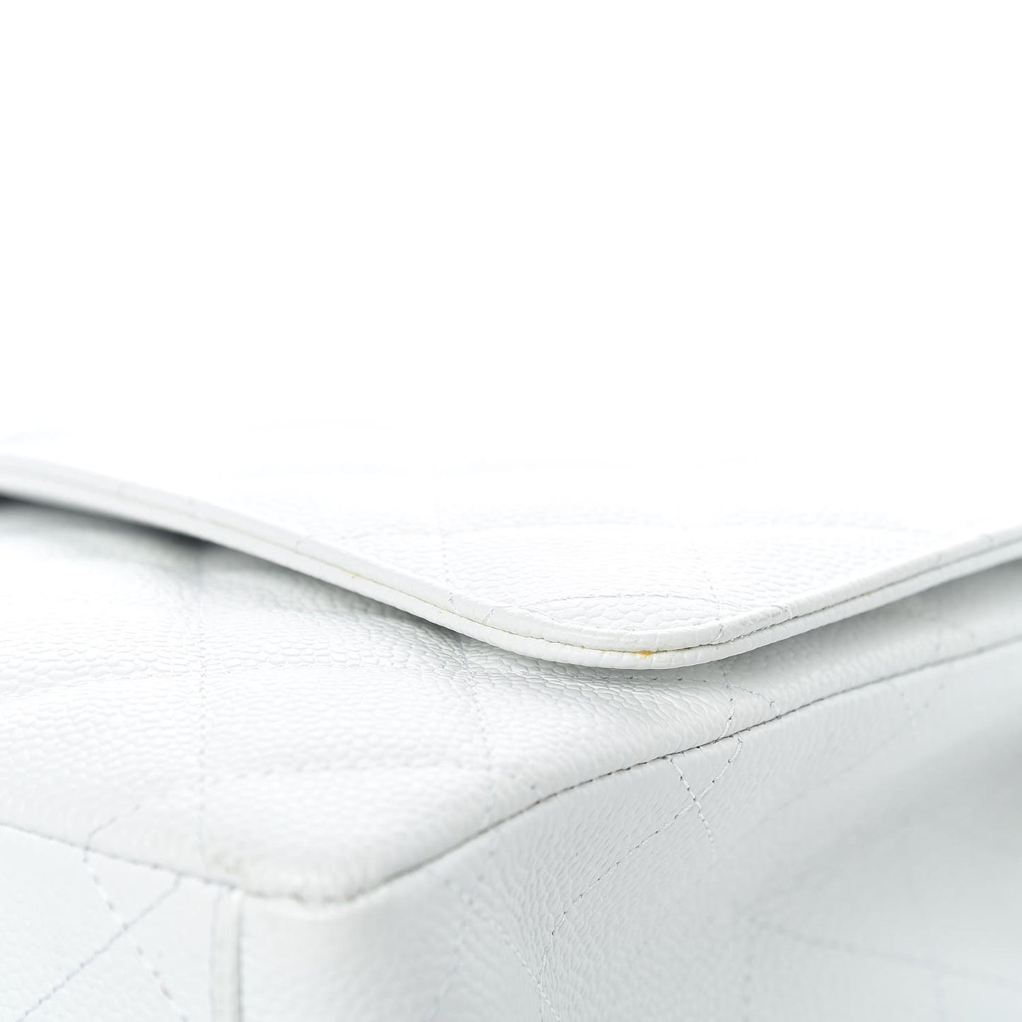 Caviar Quilted Maxi Single Flap White