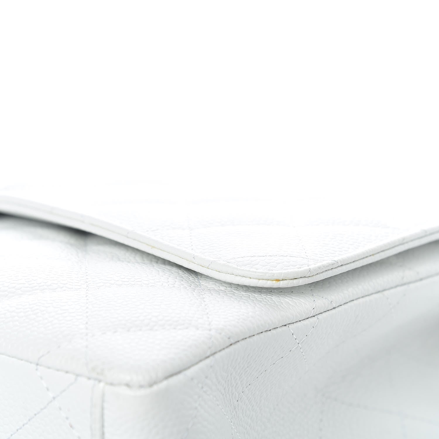 Chanel Caviar Quilted Maxi Single Flap White 17 of 19