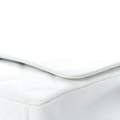 Chanel Caviar Quilted Maxi Single Flap White 17 of 19