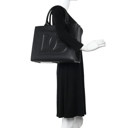 Dolce & Gabbana Calfskin Medium DG Daily Shopper Tote Black 2 of 12