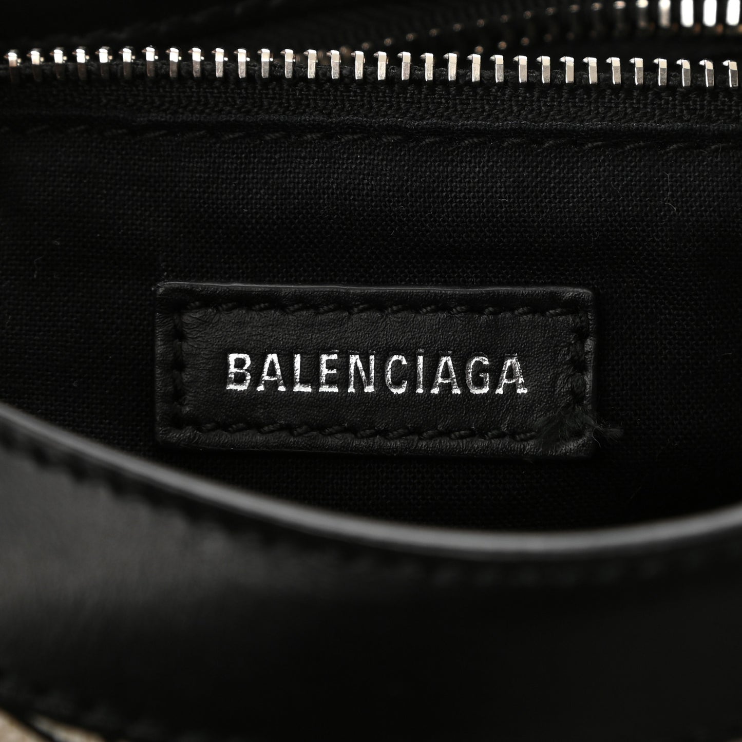 Canvas Satin Calfskin Diagonal Allover Logo Print Classic Silver Hardware Mini City Natural Black