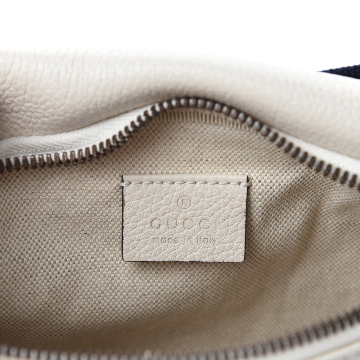 Grained Calfskin Small Logo Belt Bag White