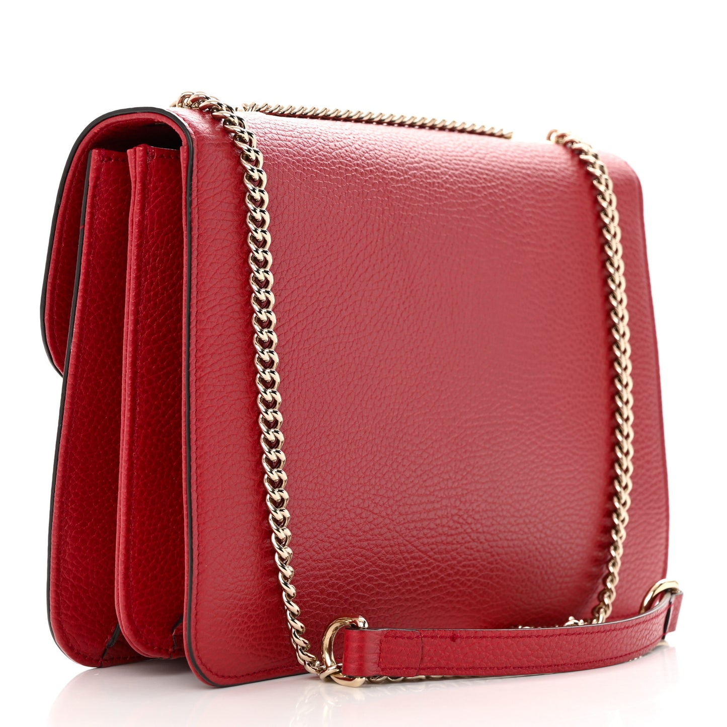 Dollar Calfskin Interlocking G Shoulder Bag Red