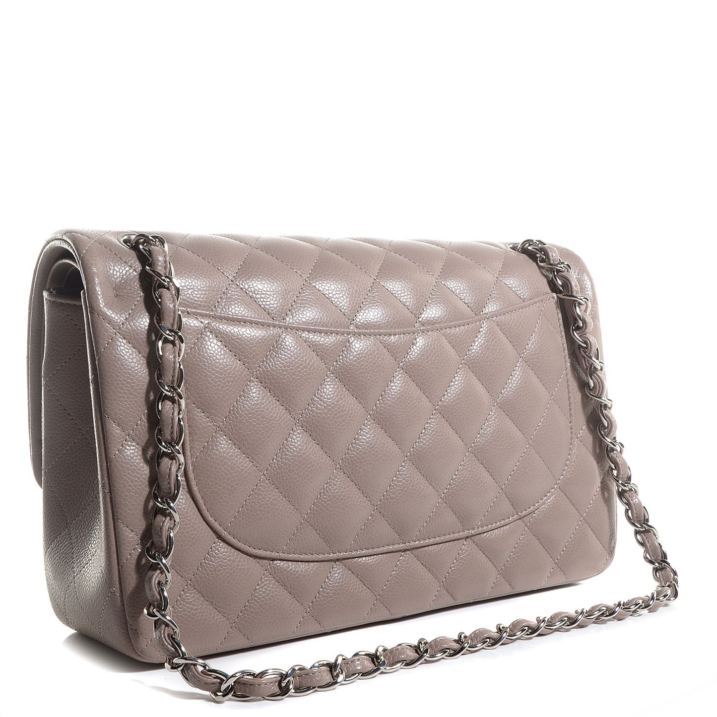 Caviar Jumbo Double Flap Beige Taupe