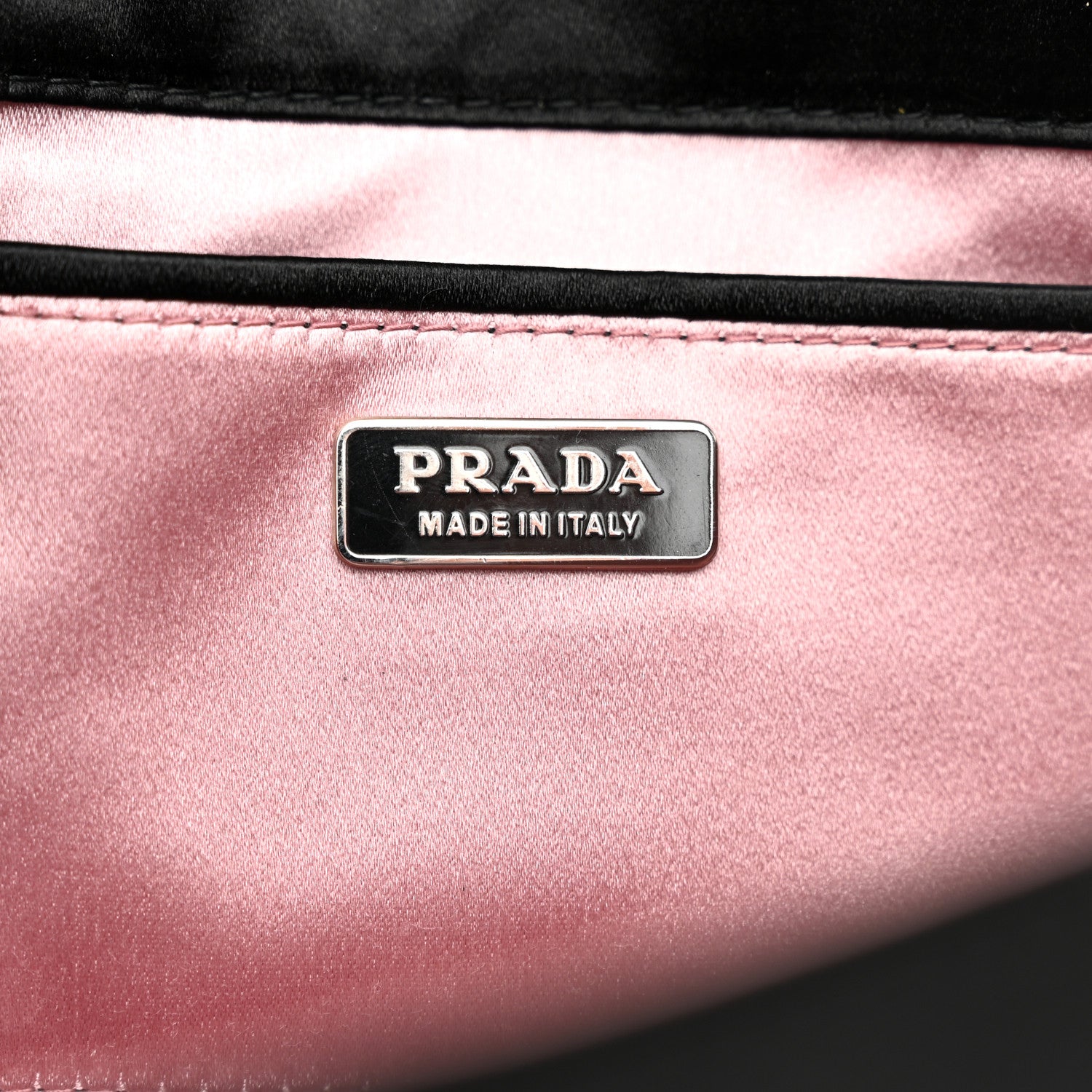 Prada Satin Pochette Clutch Black 6 of 8