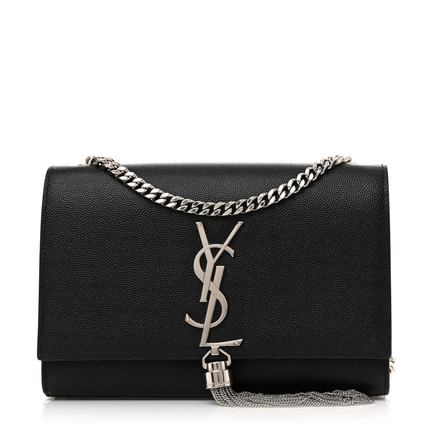 Saint Laurent Grain De Poudre Small Classic Monogram Kate Tassel Satchel Black 1 of 11