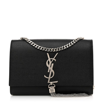 Saint Laurent Grain De Poudre Small Classic Monogram Kate Tassel Satchel Black 1 of 11