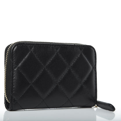 Chanel Lambskin Lucky Charms Zip Coin Purse Black 3 of 8