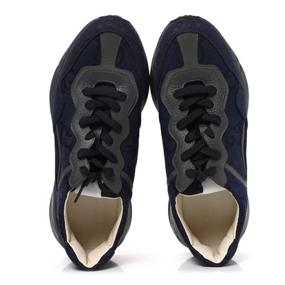 Gucci Canvas GG Supreme Monogram Mens Rhyton Sneakers 9 Blue 5 of 9