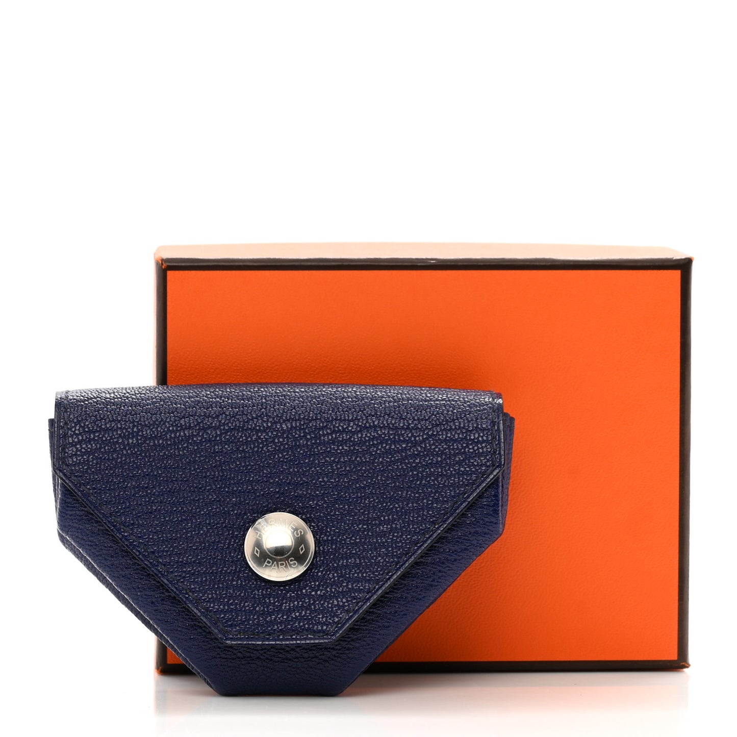 Chevre Mysore Verso Le 24 Coin Purse Bleu Encre Jaune Ambre