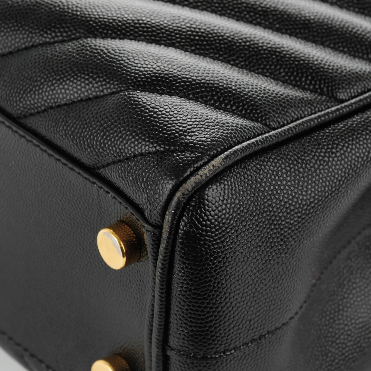 Grain De Poudre Matelasse Chevron Monogram Shopping Bag Black