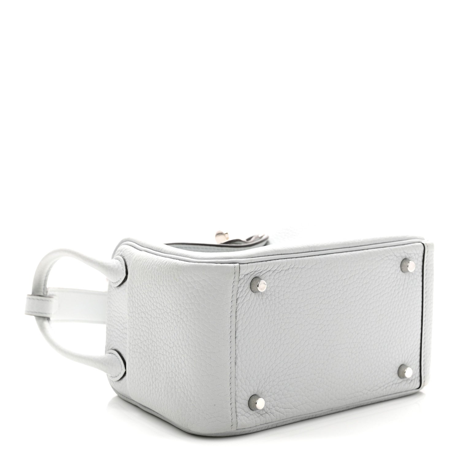 Hermes Taurillon Clemence Mini Lindy 20 Bleu Pale 8 of 11