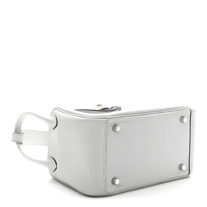 Hermes Taurillon Clemence Mini Lindy 20 Bleu Pale 8 of 11