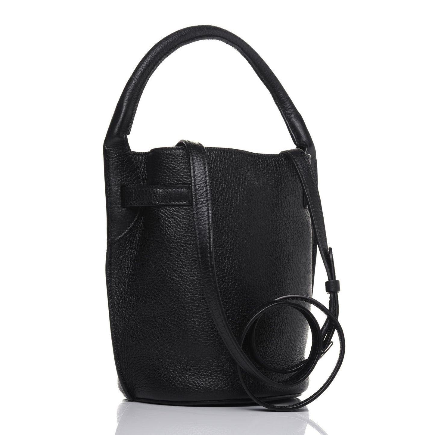 Supple Grained Calfskin Nano Big Bag Bucket Black