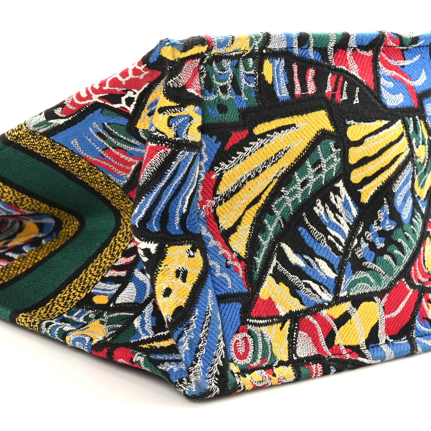 Canvas Embroidered Butterfly Book Tote Black Multicolor