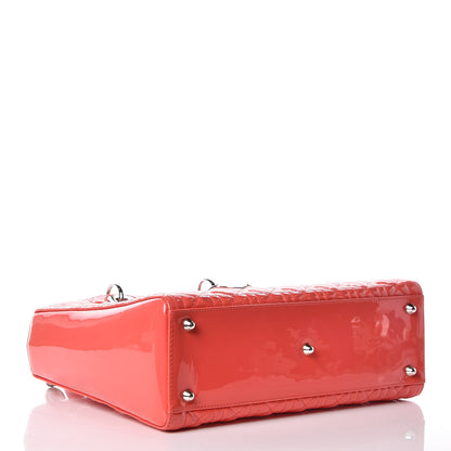 Christian Dior Patent Cannage Large Lady Dior Light Coral 4 of 13