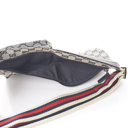 Gucci GG Monogram Web Double Pocket Belt Bag Navy 5 of 10