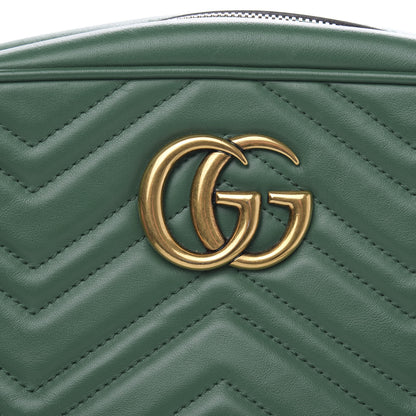 Gucci Calfskin Matelasse Small GG Marmont Chain Shoulder Bag Emerald Green 9 of 11
