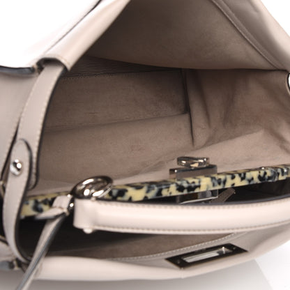 Fendi Vitello Seta Plexiglass Granite Large Peekaboo Iconic Satchel Polvere 6 of 9