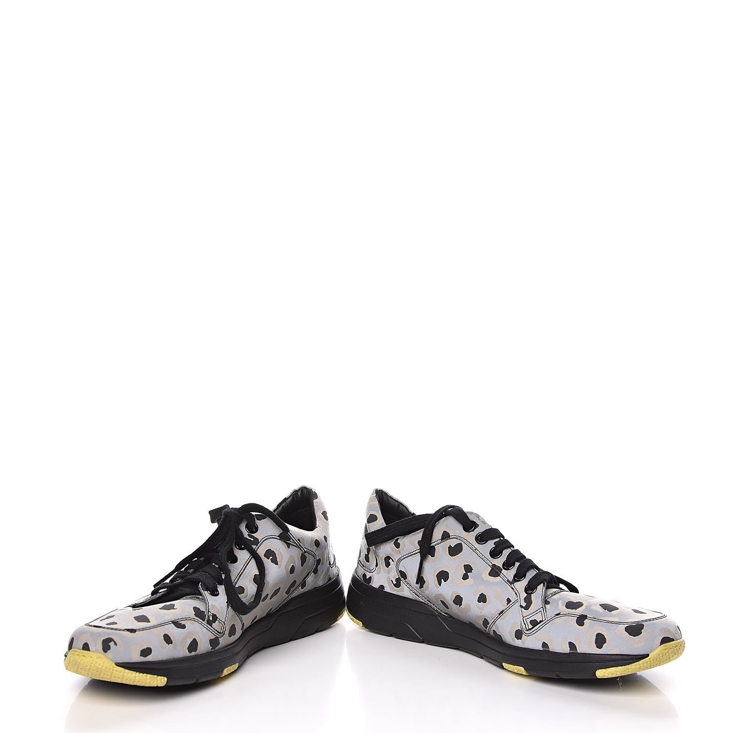 Gucci Fabric Rubber Leopard Print Brava Reflective Sneakers 38.5 5 of 13