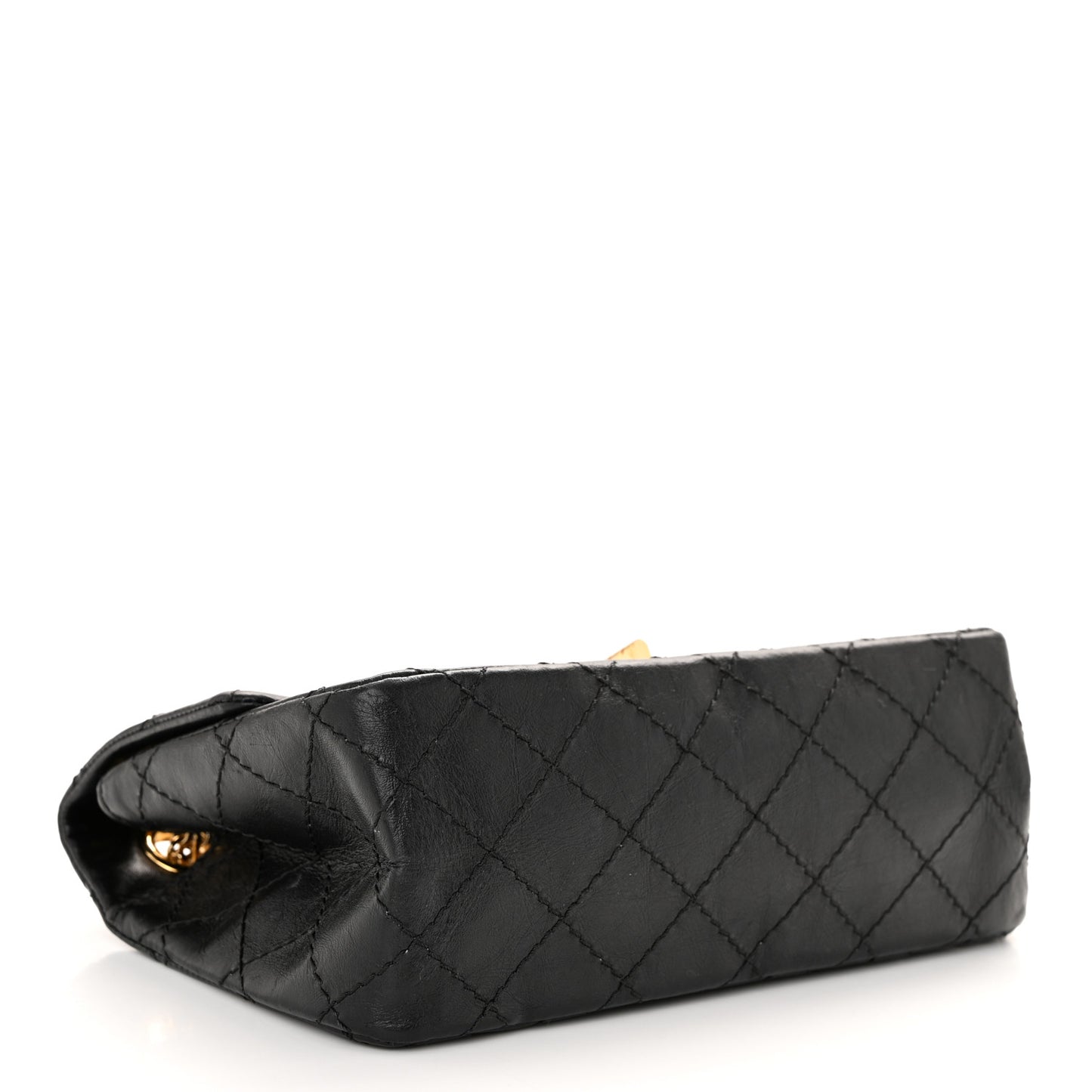 Aged Calfskin Quilted 2.55 Reissue Mini Flap Black
