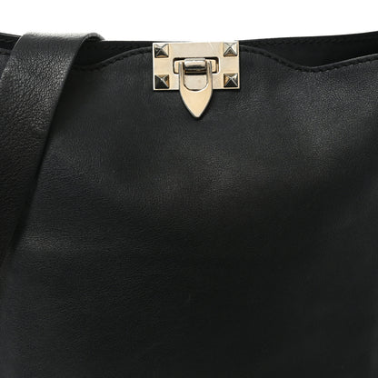 Valentino Garavani Vitello Calfskin Small Rockstud Flip-Lock Messenger Bag Black 7 of 11