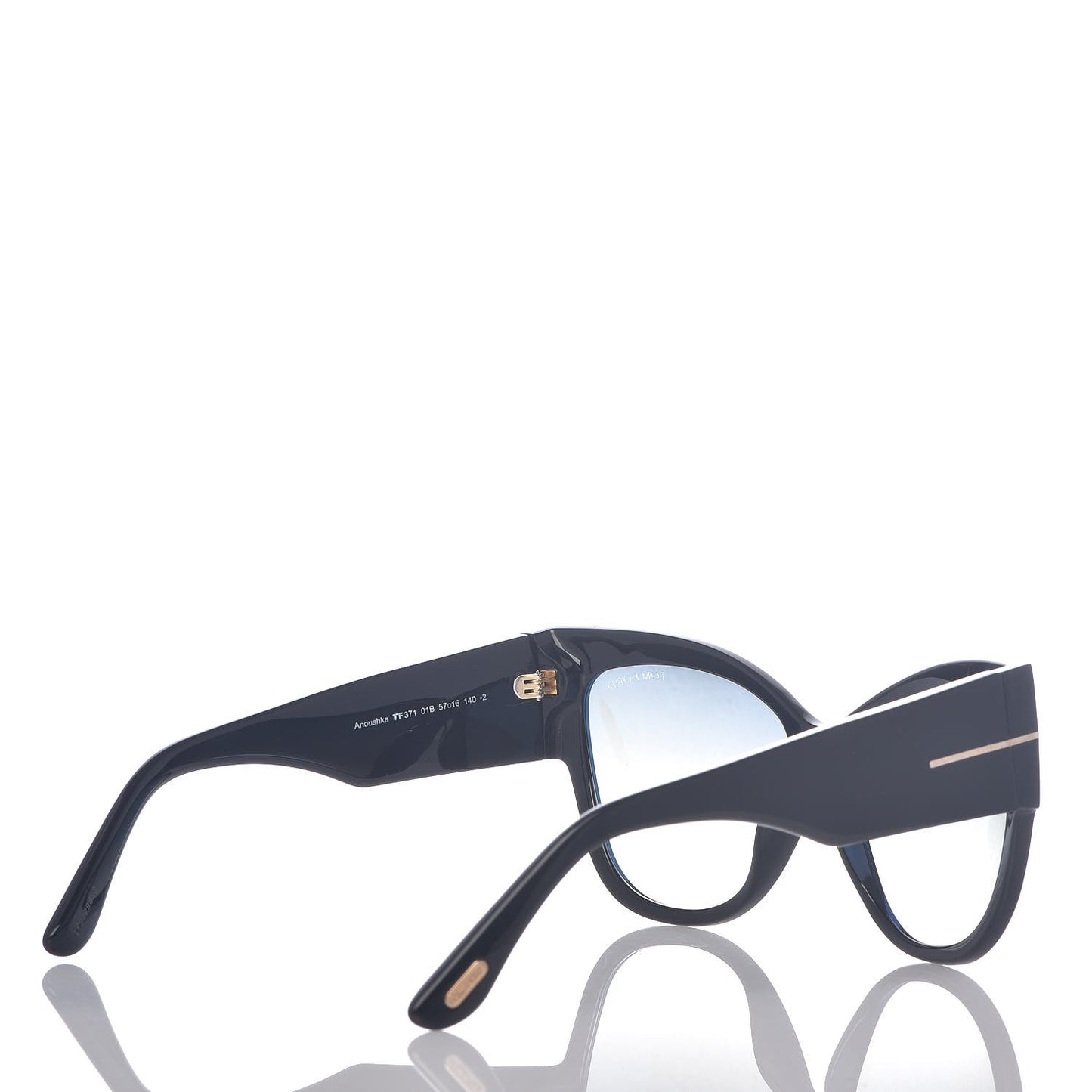 Acetate Anoushka Cat Eye Sunglasses TF371 Black
