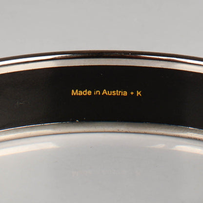 Hermes Enamel Printed Narrow Caleche Bracelet 65 Bleu 4 of 5