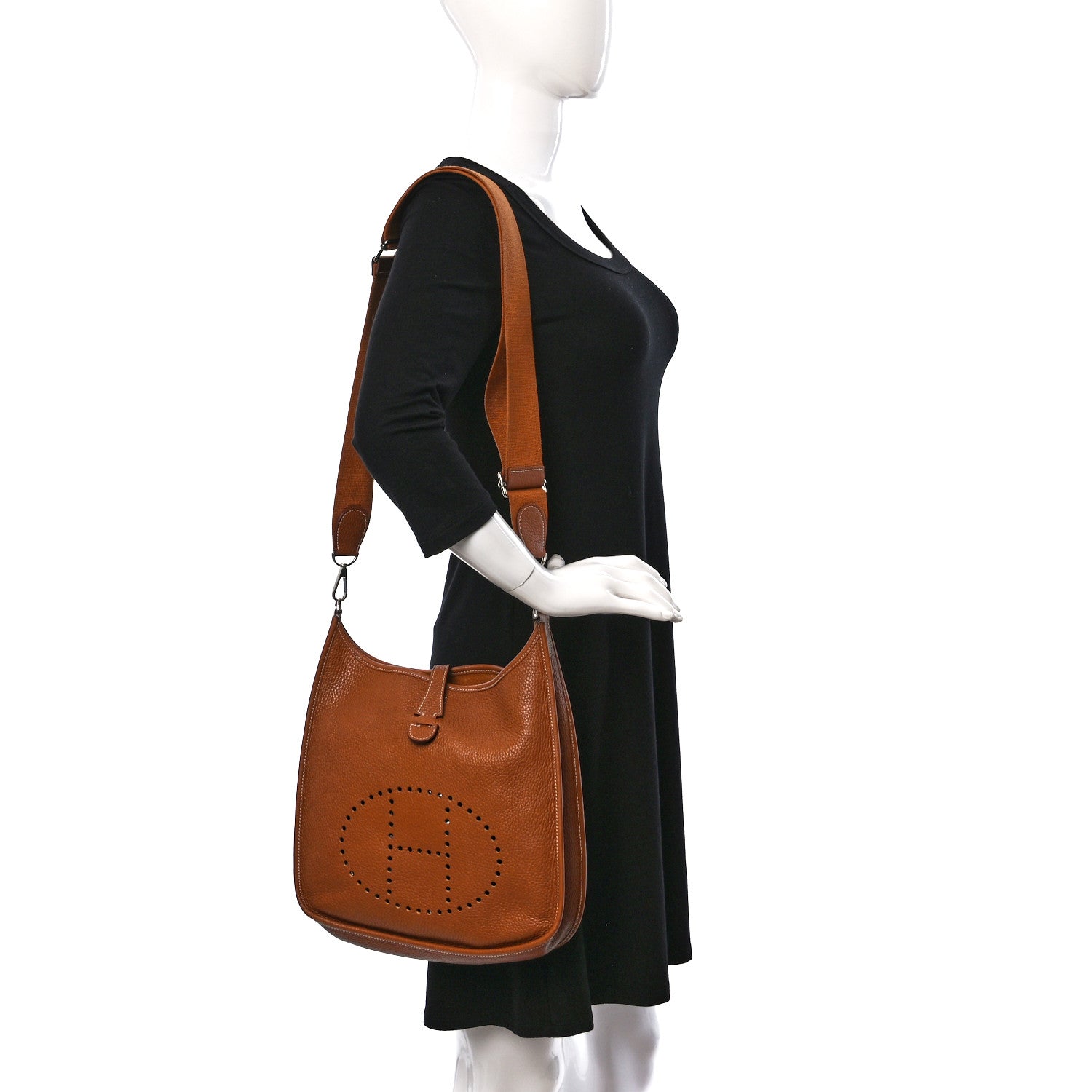 Hermes Taurillon Clemence Evelyne III PM Gold 2 of 11