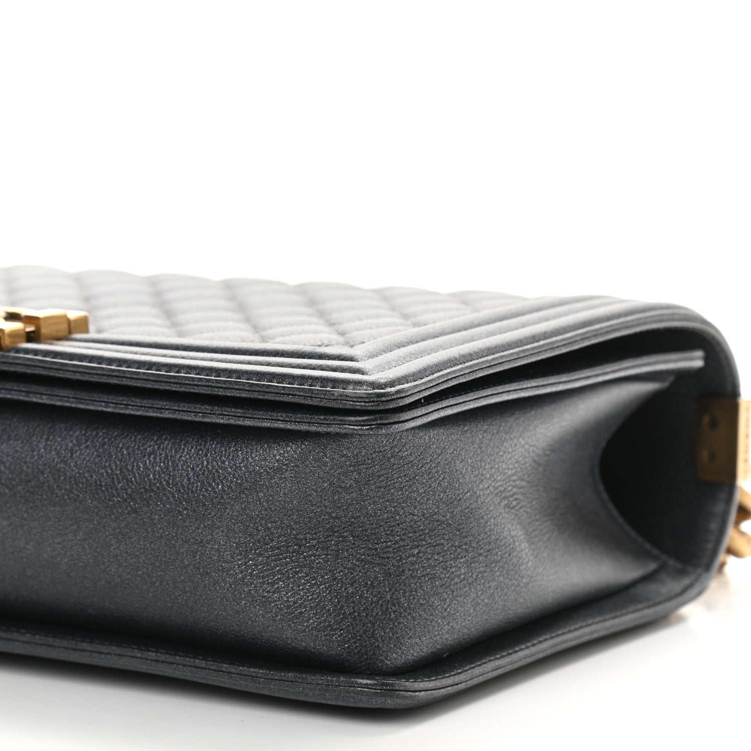 Chanel Metallic Calfskin Quilted New Medium Boy Flap Dark Grey 10 of 10