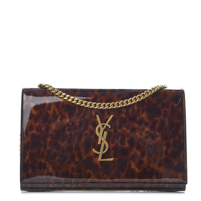 Saint Laurent Patent Monogram Chain Wallet Tortoiseshell 1 of 8