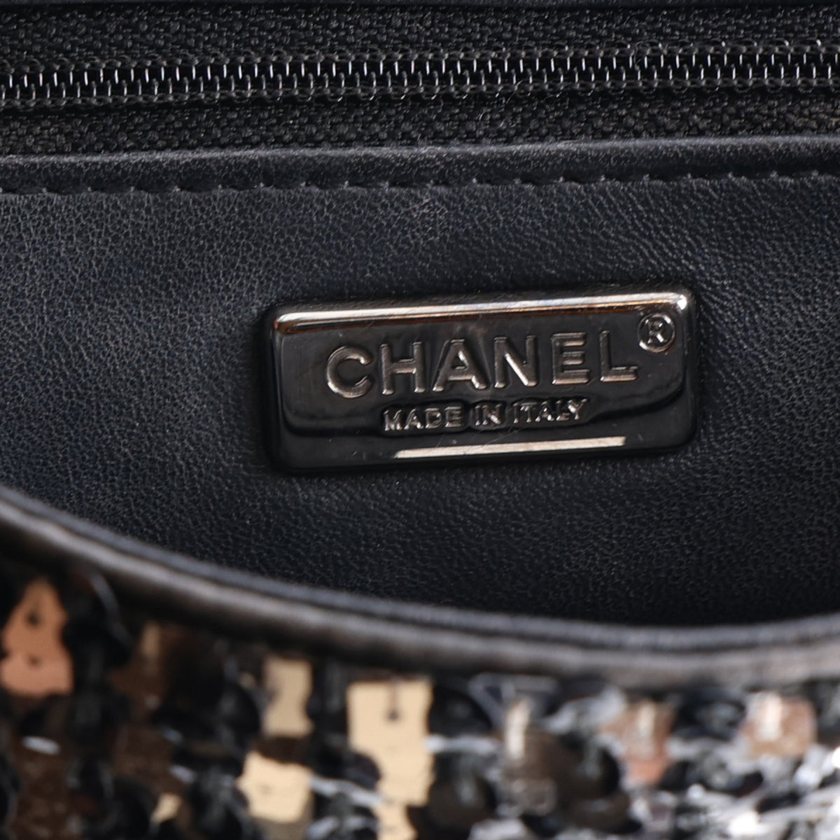 Chanel Sequin Lambskin Small Flap Black Silver 6 of 10