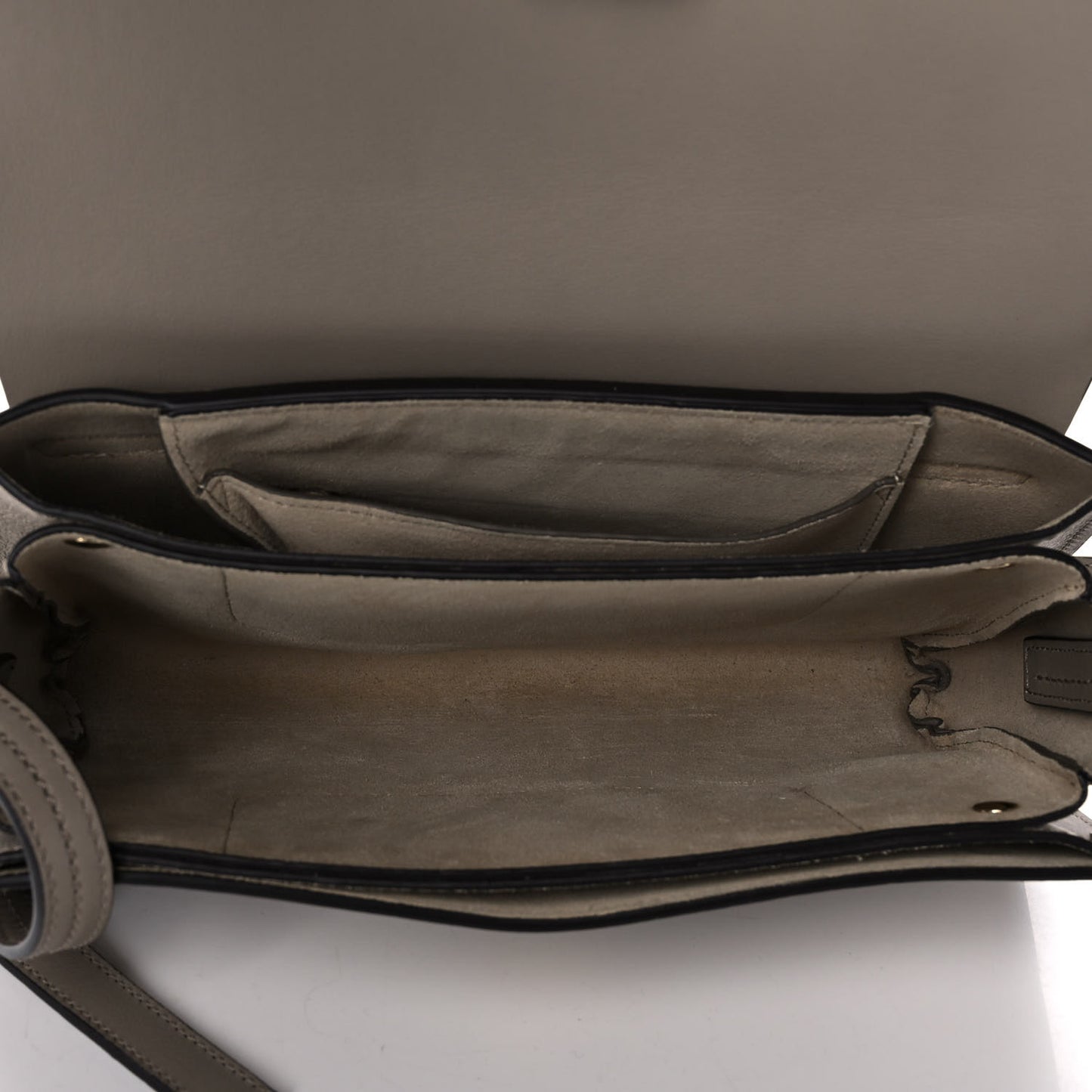 Suede Calfskin Small Faye Shoulder Bag Motty Grey