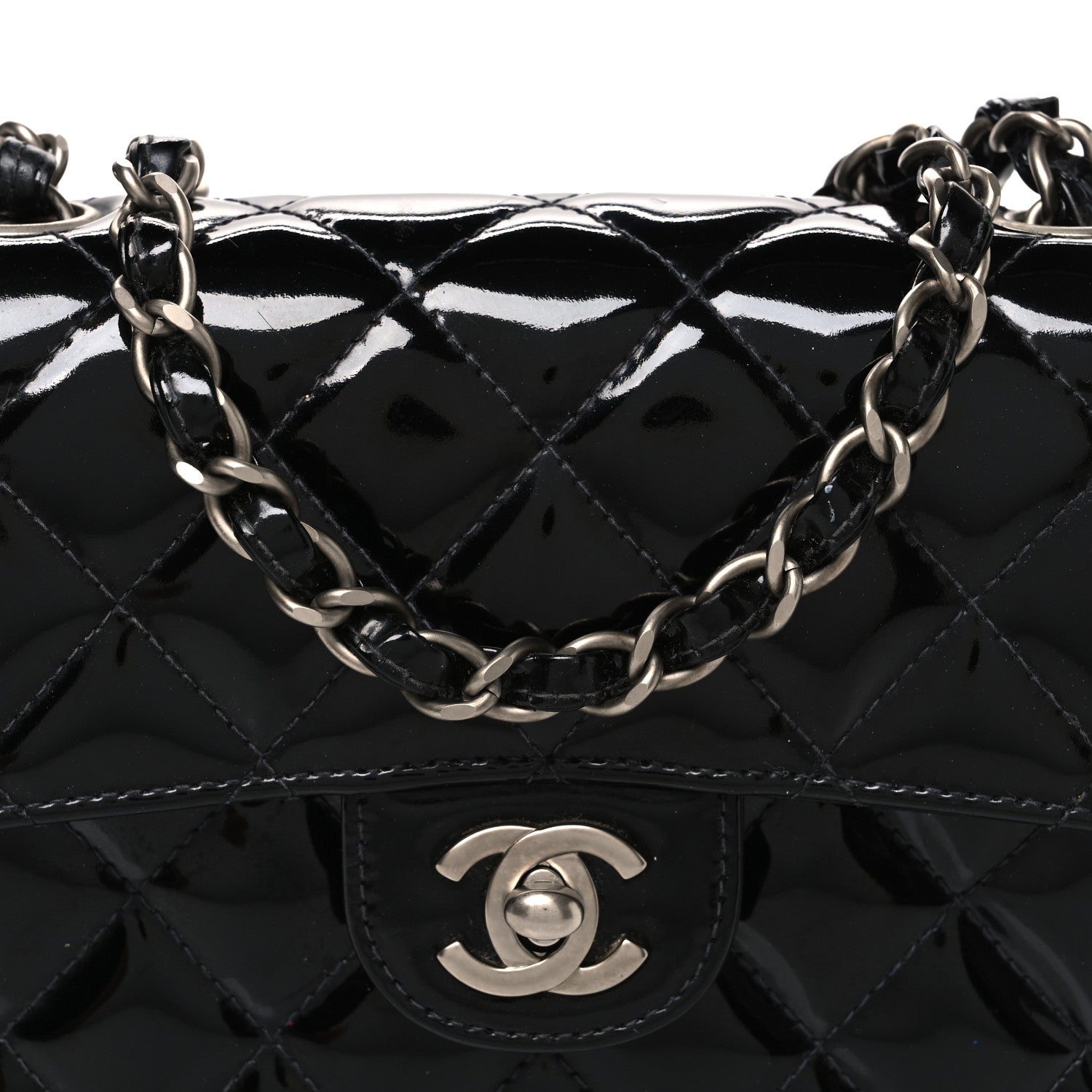 Chanel Patent Calfskin Quilted Mini Square Flap Black 8 of 10