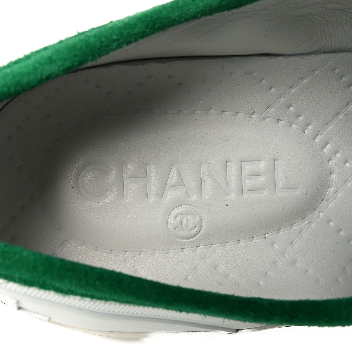 CHANEL フラットシューズ 39C オリーブグリーン Chanel Suede Calfskin Lace Up Cap Toe Sneakers 39.5 Green 1781303